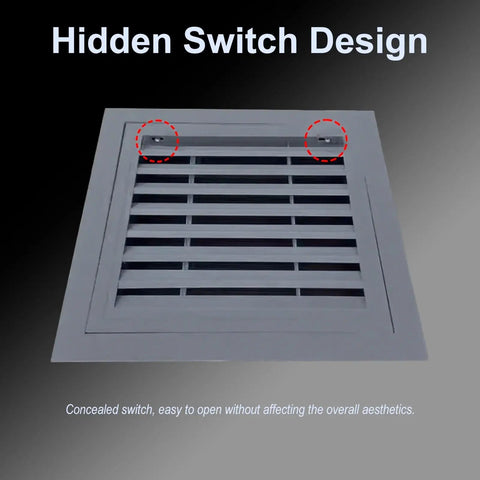 Top Tier Slick Aluminum Access Panel 16x16 Inch Sliding Shutter Style Inspection Door With Hidden Catch, Featuring concealed switch design.