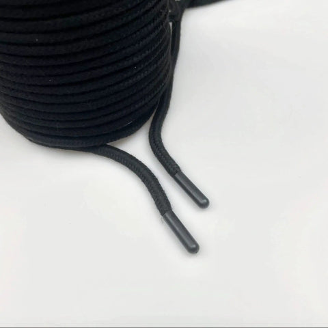 Close-up of Two Pack Soft Cotton Rope Set 32 Feet Each 8mm Diameter Multipurpose Black Workhorse For DIY Projects Home Decor Craft