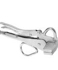 Adjustable Welding Clamp Pliers With Wide Flat Duckbill for auto body sheet metal repair, shown with ergonomic handle and secure grip jaw.
