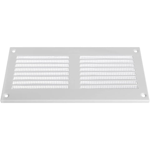 Scratch Resistant White Metal Vent Cover 8x4 Inch 5 Pack Louvered Duct Grille With Built In Mesh Screen Wall Or Ceiling HVAC Vent Register