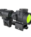 Red Dot Sight With 3x Magnifier And 2.0 MOA Dot, Full Co Witness Quick Release Mount, Q LOC Technology, Flip To Side Magnifier