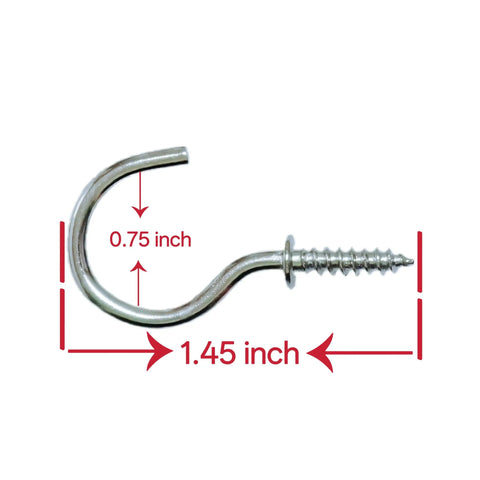 Close-up of a zinc steel swivel hook measuring 1.45 inch long and 0.75 inch wide for 20 Pack 15 Point 7 Inch 360 Degree Rotating Cabinet Door Hangers With Fifty Zinc Screws Killer For Smooth Spray Paint Coverage And Heavy Duty Woodworking Projects Gonna Look Fresh.