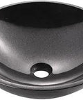 Sleek Black Granite Vessel Sink With Hand Polished Finish, Circular Contemporary Basin For Modern Bathrooms, 850 Black Style