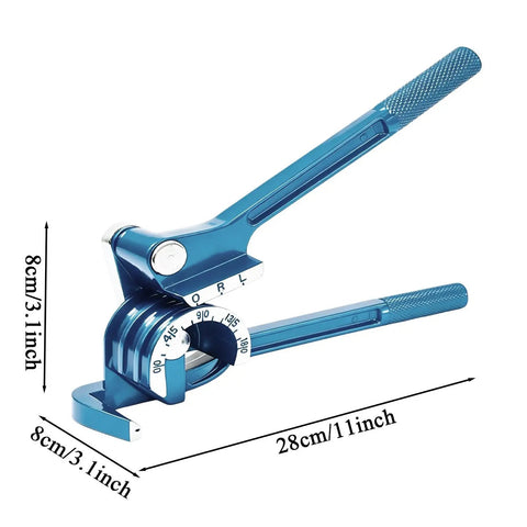 Real Deal Manual Tube Bender For Copper And Steel Pipes Ergonomic Long Handle shown from side, measuring 28cm x 8cm.