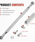 Adjustable Shifter Linkage Kit for Harley Touring Softail Dyna 1986 Through 2017 CNC Machined Gear Shift Rod for Smooth Precise Shifts and Fast Reliable Throttle Response on Beefed Up Heavy Duty Rides. chrome linkage kit with 3in cover, bolts, nuts