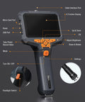 Close-up of 50Ft Sewer Camera With Dual Lens Borescope And Light 4.3 Inch HD Drain Endoscope control panel and buttons
