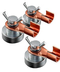 Premium Heavy-Duty Grounding Magnetic Clamp Set For Welding Jobs Includes Two Giant Sizes Plus One Small One perfect for fast work on metal surfaces.