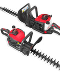 Beefy Gas Powered Hedge Trimmer With 24 Inch Dual Sided Serrated Blades, 36Cc Two Stroke Engine Delivers Big Torque For Thick Branches Up To 2 Inches, No Cord Pruning For Dense Shrubs And Pro Grade Gardens.