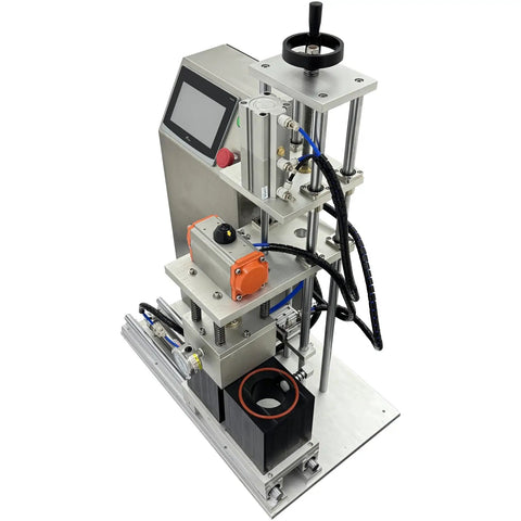 Dual Head Automatic Vacuum Capping Machine For Glass Jars Bottle Sealer with touchscreen and foot switch controls, 110V.