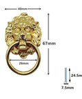 6 Pack Lion Head Dresser Pull Knobs With Rings Gold Finish Antique Style Cabinet Hardware For Drawers Cabinets Wardrobes