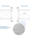 Diagram showing proper tension for Built To Last Outdoor Rectangle Shade Sail Waterproof Sun Shade Canopy UV Block installation.