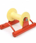 Cable Guide Wheel And Wire Pulley Roller For Electricians, 200mm Wide Straight Running Pulley With Cylindrical Pipe Socket And Clamp on white background