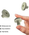 Premium 20 Pack Replacement Bolts Compatible With Suncast Storage Sheds featuring a hand holding a white ABS fastener for easy installation.