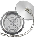 Metal Round Spirit Level Bubble Level vials with protection cover Size 70x20mm(White) shown from above, closed.