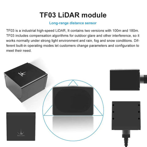 TF03-180 Industrial High Speed Lidar Sensor Outdoor IP67 100m Long Range Single Point Ranging Finder Module RS485 RS232