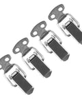 Pack of 4 Heavy Duty Stainless Steel Spring Loaded Toggle Latch Catch Clips for secure storage and cabinet use.