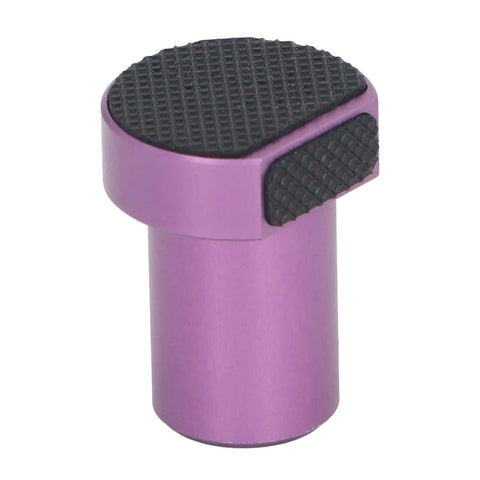 Purple Aluminum Bench Dog Set 4 Pieces 19mm Non Slip Table Stops for Woodworking, showing a single bench dog with anti-slip pad.