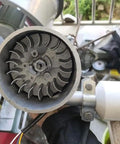 Close-up of 1000W 220V Water Turbine Generator for Remote Areas with visible 50mm pipe intake.