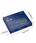 Rotation 14-piece tamper-resistant Torx bit set (T5–T40) in blue box; chrome-vanadium steel with 1/4 in hex shank.