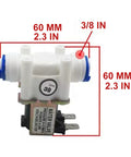 3/8 Inch DC 12V Solenoid Valve Normally Closed Water Inlet Flow Switch With Push Fit Quick Connect diagram, compact design