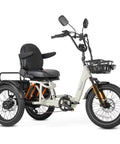 Beast Mode Full Suspension Folding Electric Tricycle For Adults, 1200W 48V 20Ah, Top Speed 20 Mph, 100 Mile Range, 20x3 Fat Tires, Reverse, Parking, Differential, White With Premium Seat, side view