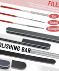 Files and polishing bar from 20 Piece Model Tool Kit For Gundam Plastic Models A Handy Hobby Builder Set For Quick Assembling Repairing And Fixing Toys Like Cars Robots Planes Buildings And More