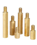 Dope Brass PCB Standoffs Hex Spacers Kit For Motherboard M2 Through M5 Sizes Male And Female Threaded Pillars Fixing Screws DIY Electronics Mounting Corrosion Resistant Brass Includes Up To 50 Pieces brass hex standoffs shown in assorted threaded sizes