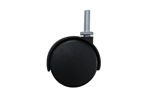 2 Inch Twin Wheel Office Chair Caster With 5 16 Inch Threaded Stem Diameter 75 Lb Load Capacity Per Caster Black Swivel Wheel For Office Chairs