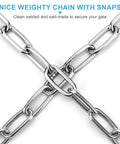 Close-up of Two Pack Stainless Steel Gate Chain Lock For Outdoor Fences With Carabiner 24 Inch 5/32 Inch Links For Livestock Gate