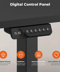 Fitstand Extra Large Standing Desk Dual Motor Electric Height Adjustable Sit Stand Workstation showing digital control panel with height settings.