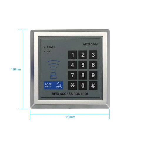 RFID Door Access Control System Kit For Home Security With 620lb Magnetic Lock, Proximity Keypad, 10 Key Fobs And Exit Button, 110-240V AC To 12V DC 2A? 3A 36W Power Supply