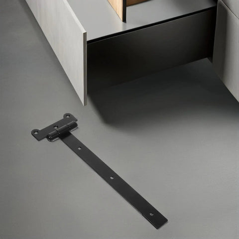 Heavy Duty T Shaped Door Hinge With Black Plastic Coating For Garden Gates And Barn Doors Quiet Slotted Bearing Hardware