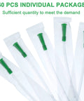 Clear PVC replacement tubing with green rounded end, 60-pack, individually wrapped.