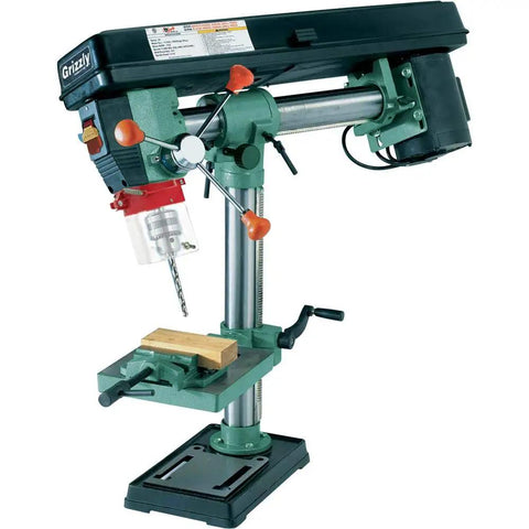 Heavy Duty 34-Inch Benchtop Radial Drill Press With 5 Speed Variable Swing, Pivoting Head For Precision Angle Drilling