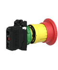 Red 22mm Emergency Stop Push Button Plastic Maintained Push Turn To Release Panel Mount Heavy Duty Safety Switch