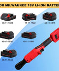 Cordless Ratchet Wrench 3 8 Inch Compatible With Milwaukee 18V Battery 500 RPM Brushless Power 75 Ft Pounds Torque