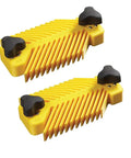 Killer Universal Featherboard Set For Table Saw Fence Work, yellow plastic clamps for stable wood handling in woodworking.
