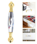 Two Pack Colorful Glass Cabinet Door Handles with Crystal Center Long Metal Drawer Pulls for Kitchen Closet Dresser and Furniture Hardware Durable and Easy to Install