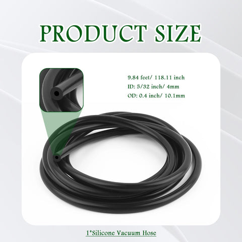 Silicone Vacuum Hose 9.84 Ft Long With 0.40 Inch Outer Diameter And Five Thirty Second Inch Inner Flexible Automotive Vacuum Lines