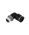 Push To Connect Pneumatic Fittings Male Elbow 1/4 In Tube OD X 1/8 In NPT Thread Black
