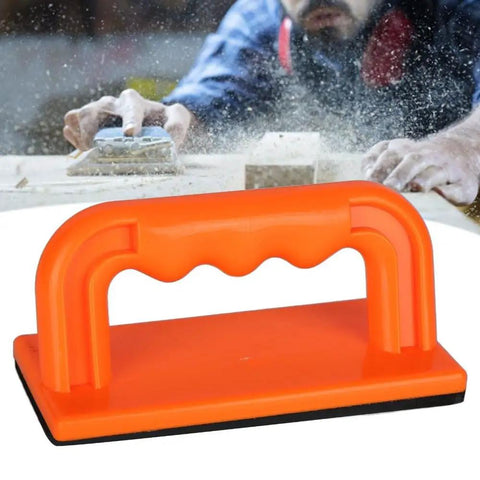 Safety Orange Oblique Push Block For Table Saws And Router Tables Featuring Steady Grip And Non Slip Base, 6x3 inches, ABS material.