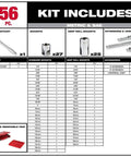 56-piece kit includes 3/8 inch drive ratchet and socket set with SAE and metric sockets, mechanic tool list for home garage jobs
