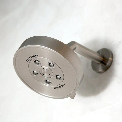 Neo Anystream 3 In 1 Shower Head With Self Cleaning Plungers Brushed Nickel Finish 2.5 GPM Three Settings Adjustable Flow And Pressure