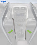 Osompar lower center dashboard trim strips, 2pcs, silver white finish, for 2009–2013 Toyota Corolla, left and right