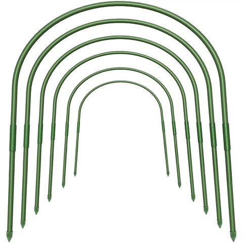Six Piece Garden Hoop Kit For Greenhouses Rust Free Grow Tunnel Stakes Sturdy 11mm Thick Plastic Coated Plant Supports