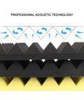 Top Shelf 12 Pack Pyramid Acoustic Foam Wall Panels For Home Studio Soundproofing And Podcast Booths showcasing professional acoustic technology.