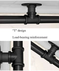 Rock Solid Adjustable Stair Handrail Featuring Smooth Round Pipe Grip And Heavy Duty Galvanized Steel Construction For Hella Secure Wall Mounted Support Indoors Or Outdoors, T-design with load-bearing reinforcement.