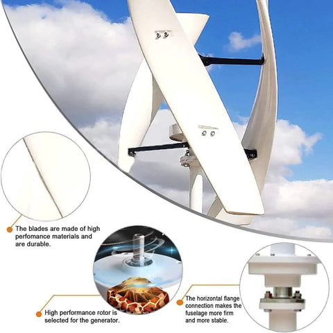 6000W Wind Turbine Kit With Low Speed Three Blade Wind Generator And Controller for renewable energy in action