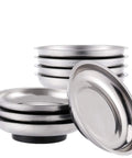 8 Piece Magnetic Bowls And Trays Set 6 Inch Round Stainless Steel Magnetic Parts Organizer For Bolts Screws Nuts Pins And Small Parts In Workshop Garage And Craft Room Keep Your Tools Neat And DIY Projects On Point, stacked view