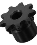 Heavy Duty 1/4 Inch 9 Tooth Roller Chain Sprocket Gear Made From Tough Carbon Steel For High Load Capacity Single Strand Chains To Slash Noise And Vibration - close-up view